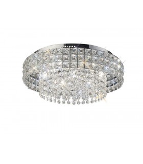 Flush Ceiling Round 7 Light Polished Chrome, Crystal - 1