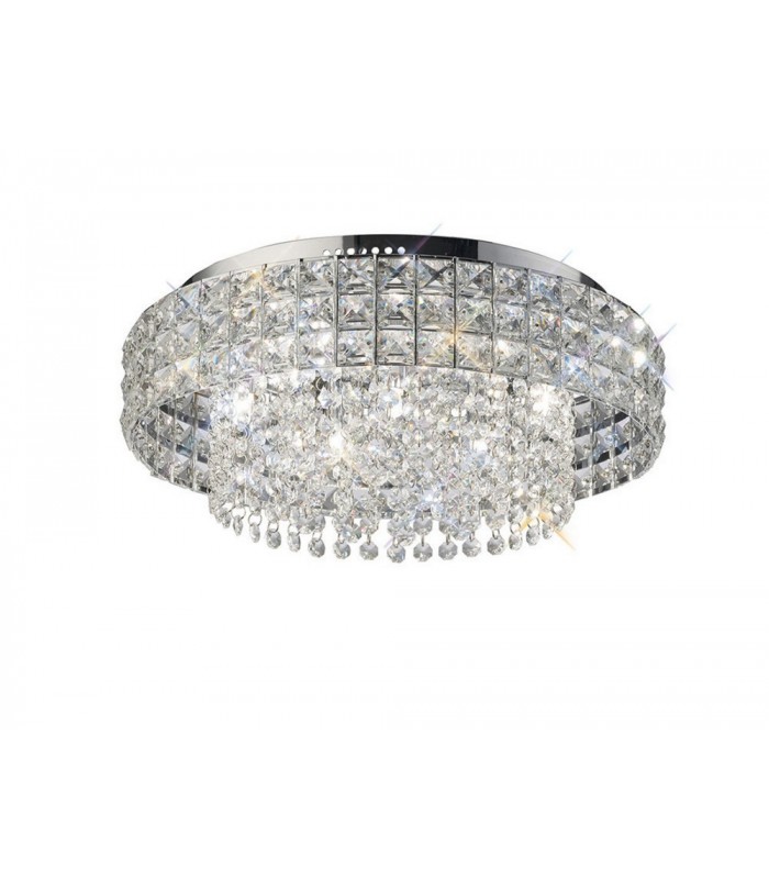 Flush Ceiling Round 7 Light Polished Chrome, Crystal - 1
