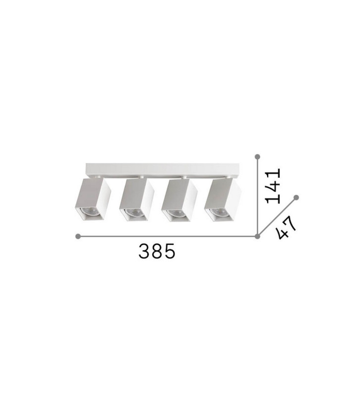 Dynamite Square Ceiling Spotlight Bar Black 4x GU10-2