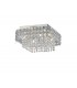Flush Ceiling Square 4 Light Polished Chrome, Crystal - 1
