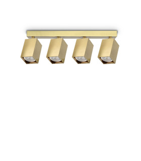 Dynamite Square Ceiling Spotlight Bar Brass 4x GU10-1