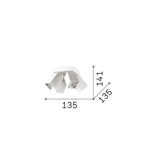 Dynamite Square Ceiling Spotlight Clusters White 4x GU10-2