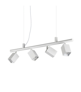 Dynamite Square Bar Pendant Ceiling Light White 4x GU10-1