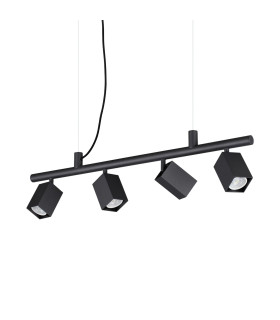 Dynamite Square Bar Pendant Ceiling Light Black 4x GU10-1