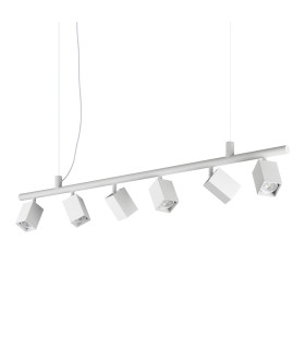 Dynamite Square Bar Pendant Ceiling Light White 6x GU10-1