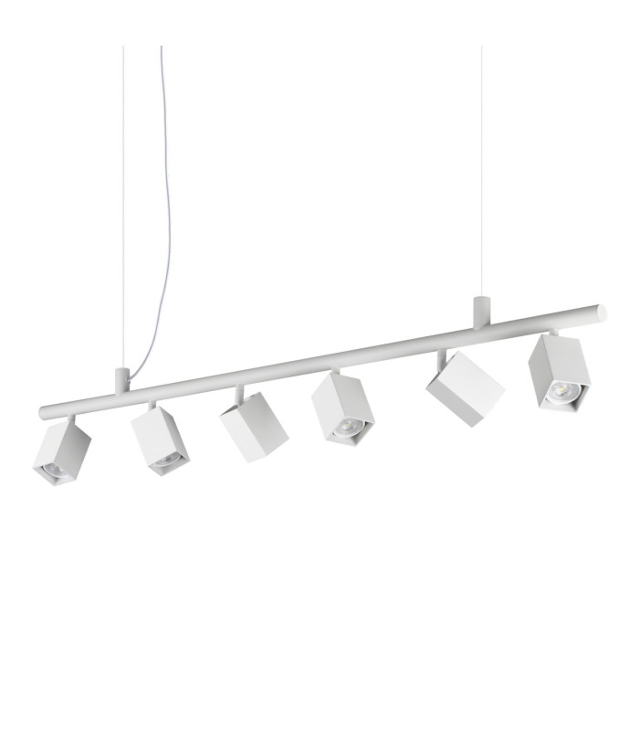 Dynamite Square Bar Pendant Ceiling Light White 6x GU10-1
