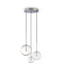 Equinoxe Cluster Pendant Ceiling Light Chrome 3x G4-1
