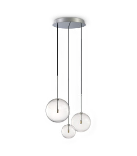 Equinoxe Cluster Pendant Ceiling Light Chrome 3x G4-1