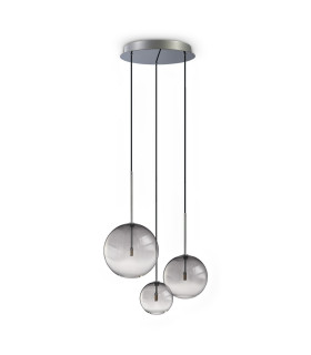 Equinoxe Cluster Pendant Ceiling Light Shaded Smoke 3x G4-1