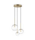 Equinoxe Cluster Pendant Ceiling Light Brass 3x G4-1