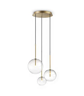 Equinoxe Cluster Pendant Ceiling Light Brass 3x G4-1