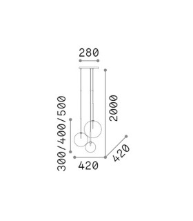 Equinoxe Cluster Pendant Ceiling Light Brass 3x G4-2