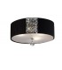 Flush Ceiling Round with Black Shade 3 Light Polished Chrome, Crystal - 1
