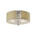 Flush Ceiling Round with Cream Shade 3 Light Polished Chrome, Crystal - 1