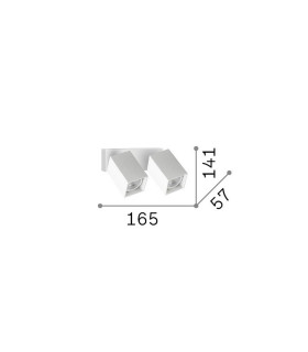 Dynamite Square Twin Ceiling Spotlight Brass 2x GU10-2