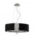Ceiling Pendant Round with Black Shade 5 Light Polished Chrome, Crystal - 1