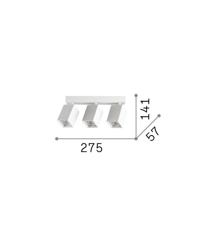 Dynamite Square Ceiling Spotlight Bar White 3x GU10-2