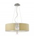 Ceiling Pendant Round with Cream Shade 5 Light Polished Chrome, Crystal - 1