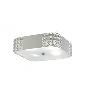 Flush Ceiling 4 Light White, Crystal - 1