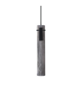 Flam Slim Pendant Ceiling Light Smoke Lined 1x LED 900lm 3000K-1