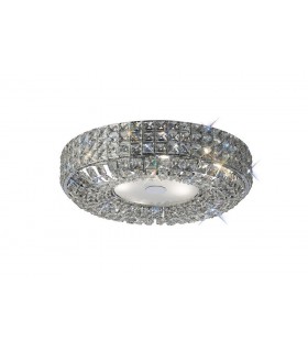 Flush Ceiling 6 Light Polished Chrome, Crystal - 1