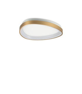 Gemini Integrated LED Semi Flush Ceiling Light Brass 2950lm 4000K-1