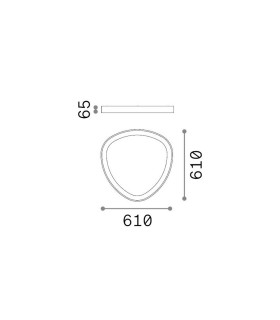 Gemini Integrated LED Semi Flush Ceiling Light White 3550lm 4000K-2