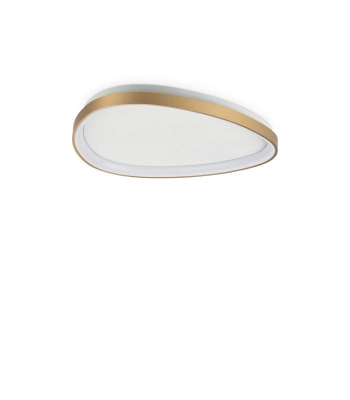 Gemini Integrated LED Semi Flush Ceiling Light Brass 3550lm 4000K-1
