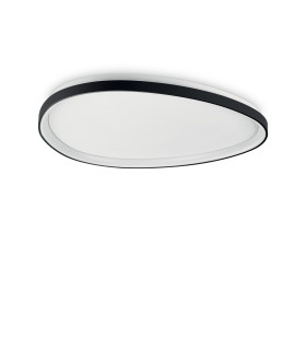 Gemini Integrated LED Semi Flush Ceiling Light Black 4650lm 4000K-1