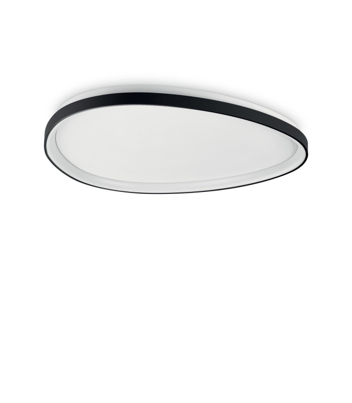 Gemini Integrated LED Semi Flush Ceiling Light Black 4650lm 4000K-1