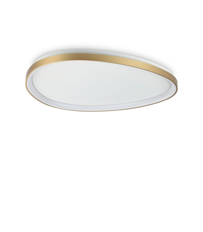 Gemini Integrated LED Semi Flush Ceiling Light Brass 4650lm 4000K-1
