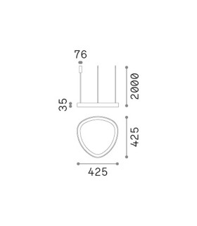 Gemini Integrated LED Pendant Ceiling Light Brass 4350lm 4000K-2