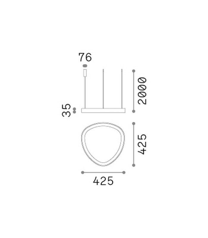 Gemini Integrated LED Pendant Ceiling Light Brass 4350lm 4000K-2
