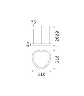 Gemini Integrated LED Pendant Ceiling Light White 5400lm 4000K-2