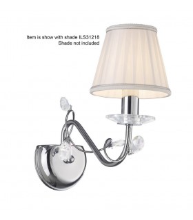 Wall Lamp 1 Light Polished Chrome, Crystal (SHADE SOLD SEPARATELY) - 1