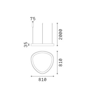 Gemini Integrated LED Pendant Ceiling Light White 6600lm 4000K-2