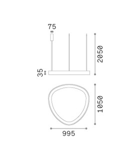Gemini Integrated LED Pendant Ceiling Light White 9100lm 4000K-2