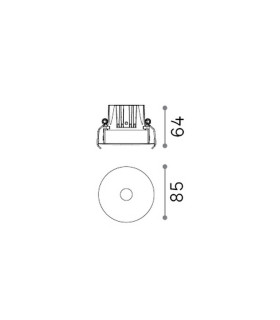 Infinity Recessed Downlight White 1x LED 12W 1000lm 3000K-2