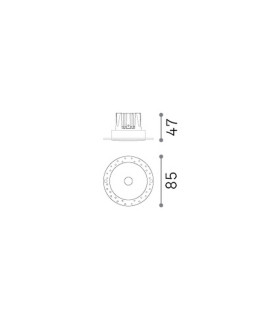 Infinity Recessed Downlight Black 1x LED 12W 1000lm 3000K-2