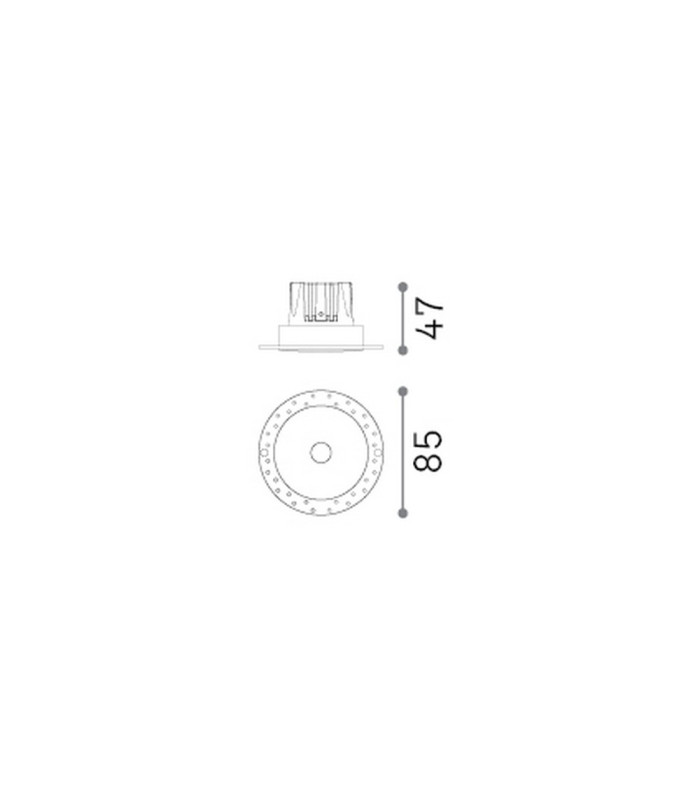 Infinity Trimless Recessed Downlight Black 1x LED 7W 520lm 3000K-2