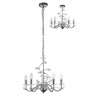 Ceiling Pendant (SHADE SOLD SEPARATELY) 5 Light Polished Chrome, Crystal - 1
