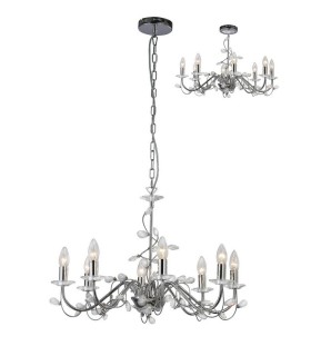 Ceiling Pendant (SHADE SOLD SEPARATELY) 8 Light Polished Chrome, Crystal - 1
