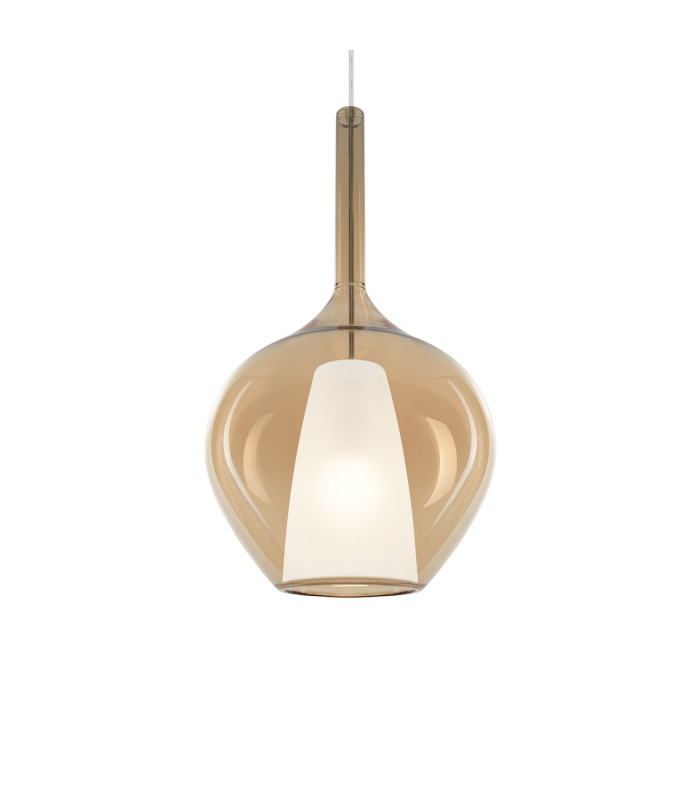 Kalique 28cm Dome Pendant Ceiling Light Amber 1x E27-1