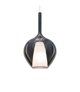 Kalique 28cm Dome Pendant Ceiling Light Smoke 1x E27-1