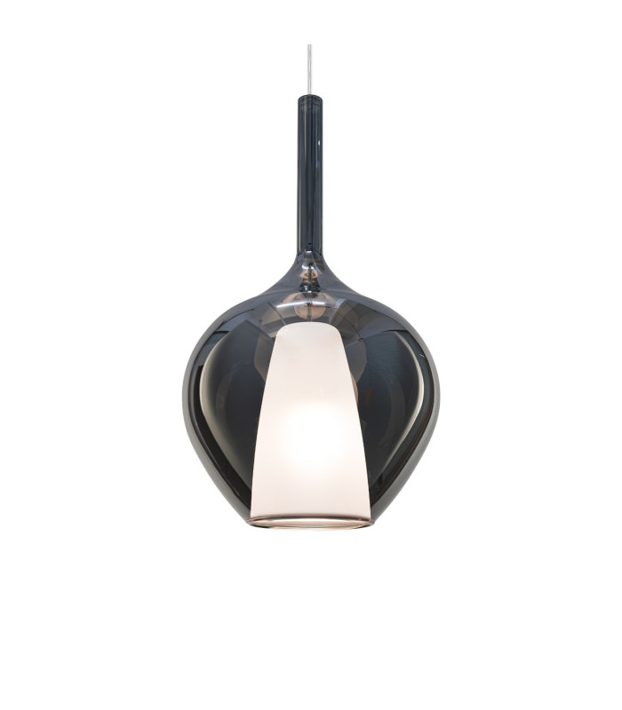 Kalique 28cm Dome Pendant Ceiling Light Smoke 1x E27-1