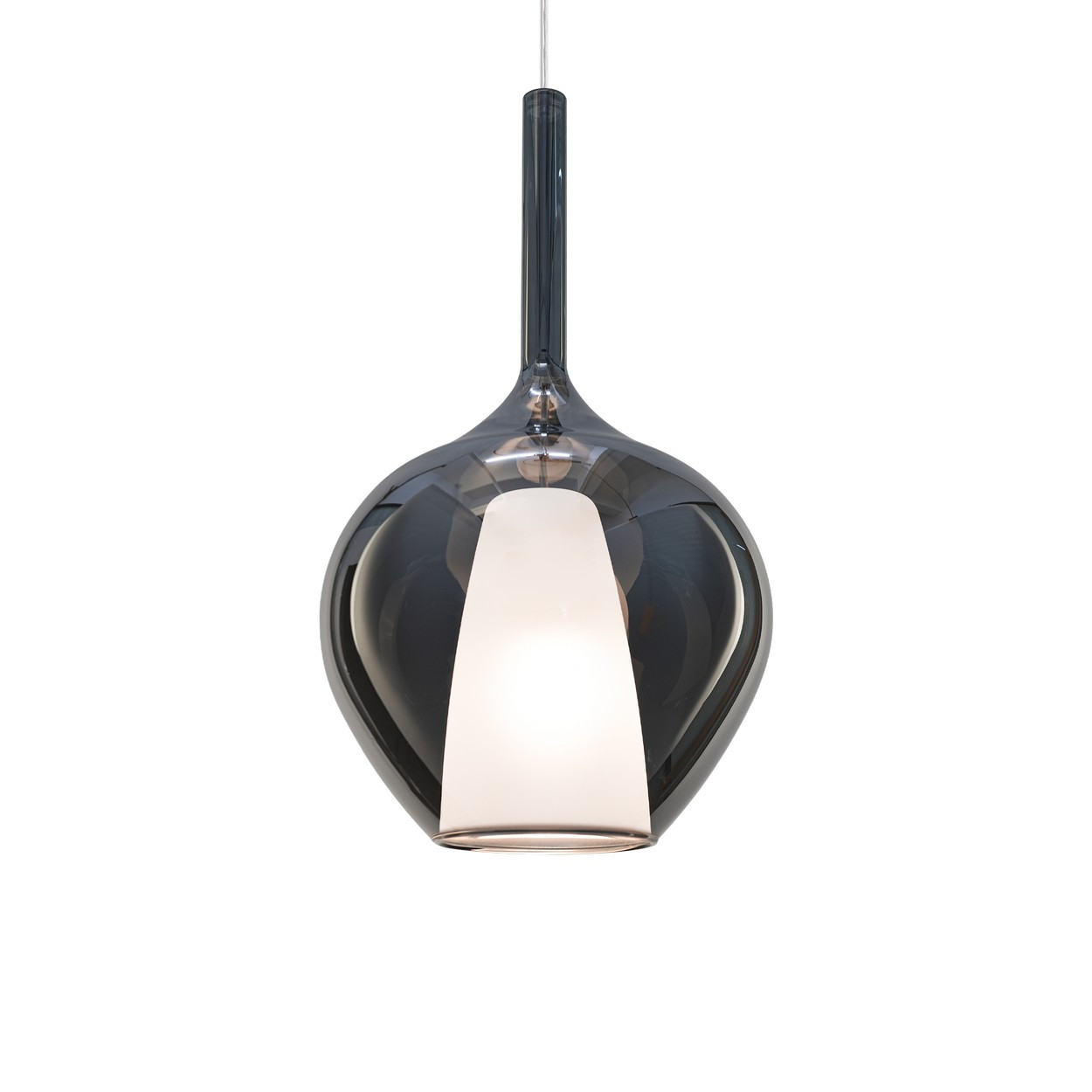 Kalique I 28cm Dome Pendant Ceiling Light Smoke 1x E27