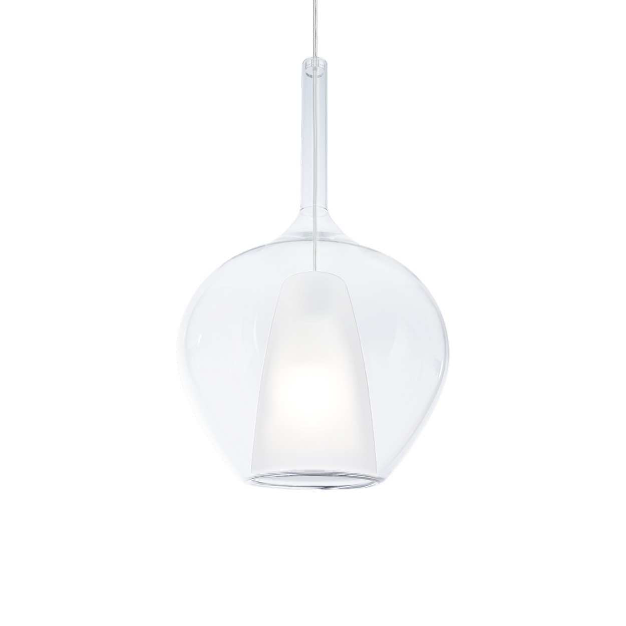 Kalique I 28cm Dome Pendant Ceiling Light Transparent 1x E27