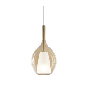 Kalique 18cm Globe Dome Pendant Ceiling Light Amber 1x E27-1
