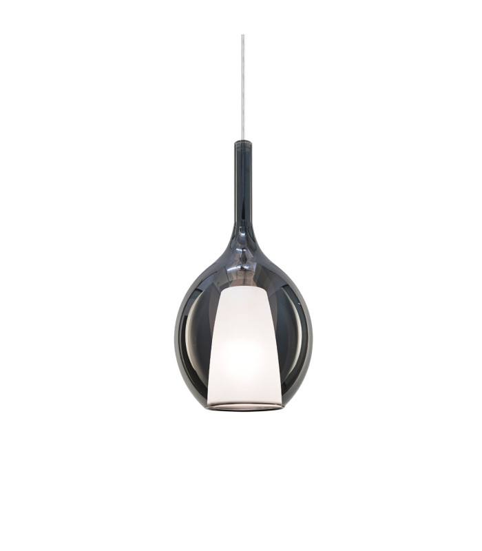 Kalique 18cm Globe Dome Pendant Ceiling Light Smoke 1x E27-1