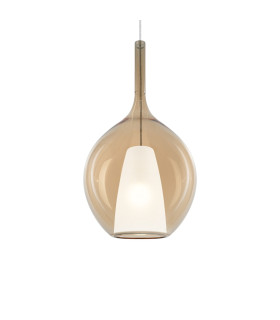 Kalique 28cm Globe Dome Pendant Ceiling Light Amber 1x E27-1